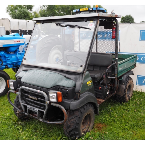 1707 - Kawasaki 3010 diesel mule. Runs. Showing 3489 hours. V5 and key in office