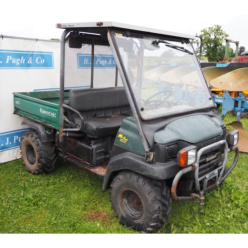 1707 - Kawasaki 3010 diesel mule. Runs. Showing 3489 hours. V5 and key in office