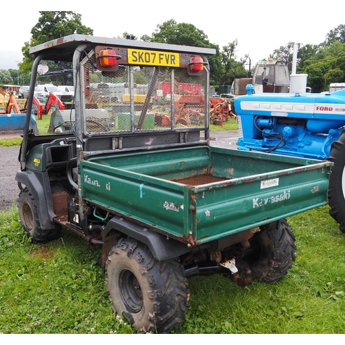 1707 - Kawasaki 3010 diesel mule. Runs. Showing 3489 hours. V5 and key in office