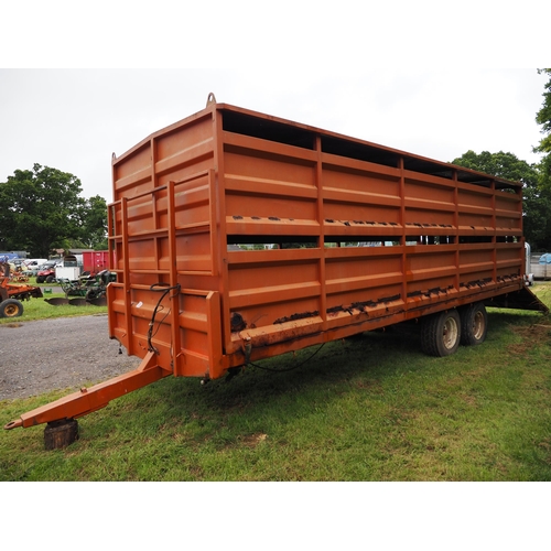 1729 - Marshall tandem axle 22ft flatbed trailer with steel stock box