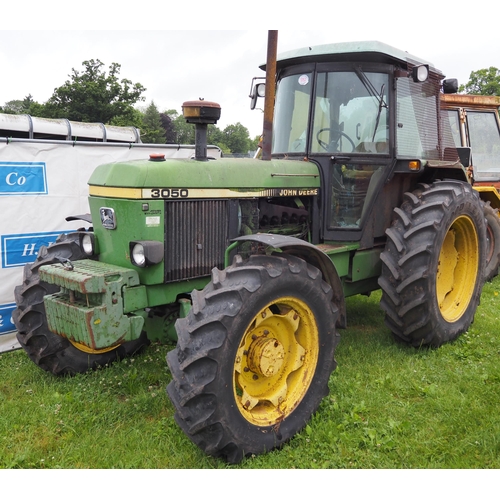 1757 - John Deere 3050 4wd tractor. With front weights, pick up hitch and drawbar. Showing 5849 hours. Reg.... 