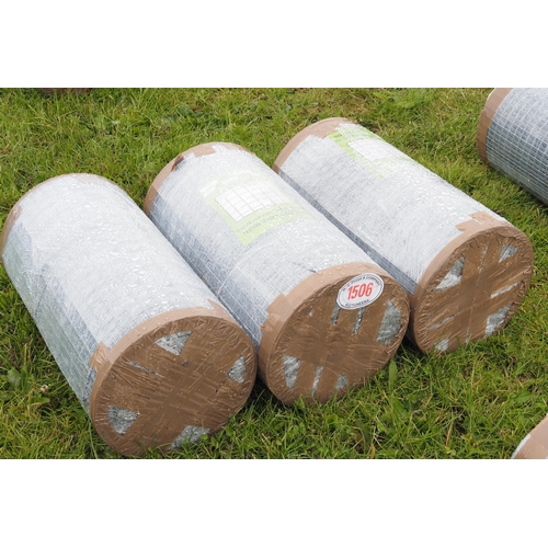 1506 - Hot dipped welded wire mesh *seconds, 0.6m x25x25mm 16g - 30m rolls - 3
