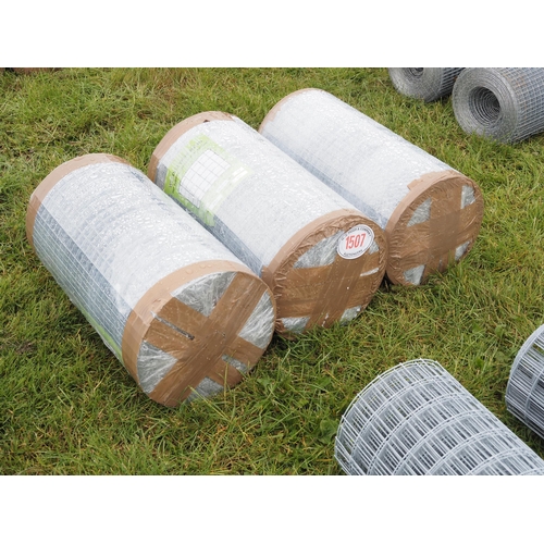 1507 - Hot dipped welded wire mesh *seconds, 0.6m x25x25mm 16g - 30m rolls - 3