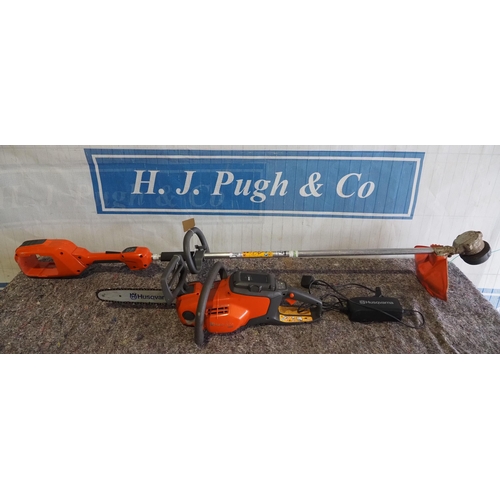 3112 - Husqvarna 536 cordless strimmer and Husqvarna 120i cordless chainsaw with one battery and charger