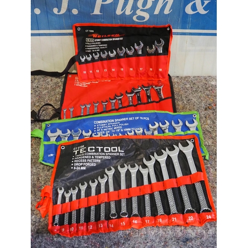3175 - Sets of spanners, 16 piece, 14 piece, 12 piece and 10 piece