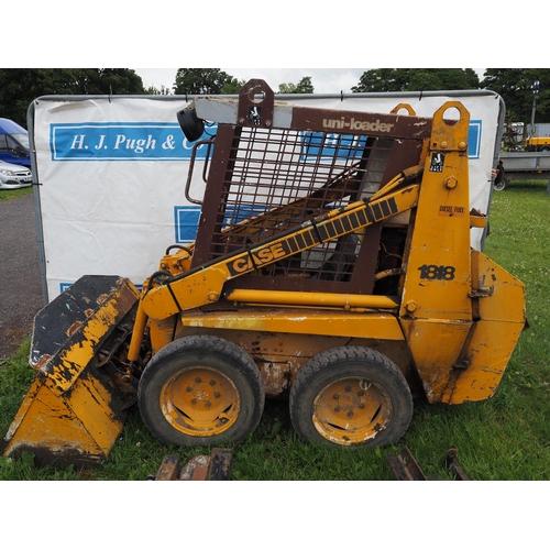 Case 1818 skid steer loader with bucket, pallet tines, muck grab ...