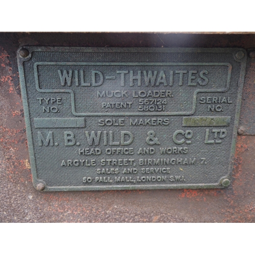 271 - Wilde Thwaites muck elevator. Instruction book in office