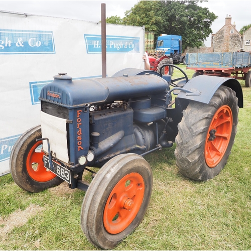 331 - Fordson Standard N tractor, blue water washer, c1936. Pulley, early restoration. Reg FYA 683. V5c in... 