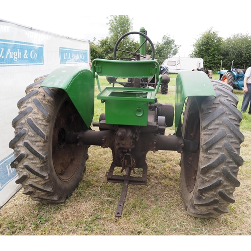 361 - John Deere AN row crop tractor. Petrol tvo, electric start, engine rebuilt, partly restored. Reg KYB... 