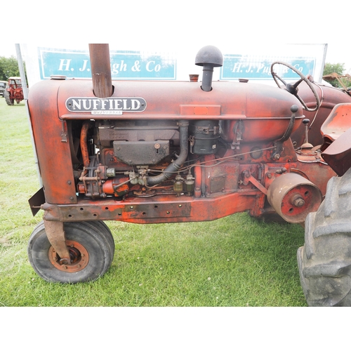 359 - Nuffield Universal three wheeled tractor. S/n M4-NT10053 Good original. Reg PUA 87