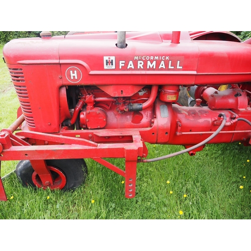 111 - Farmall H row crop tractor. Fitted with hydraulic front toolbar and rear PTO. S/n 10386. Early resto... 