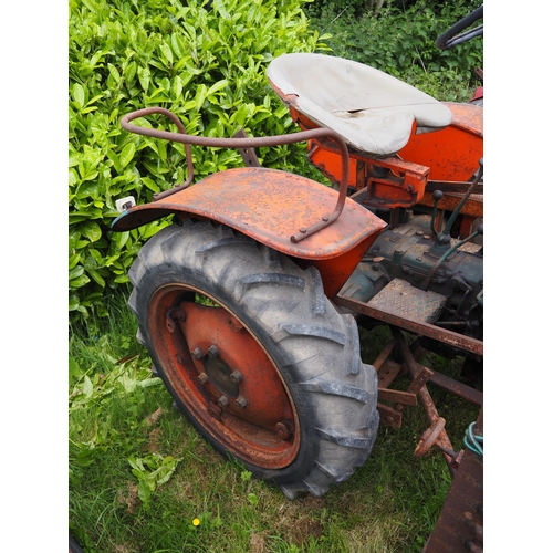85 - Vendeuvre B2B tractor. Fitted with mid mounted finger bar mower. S/n 53060