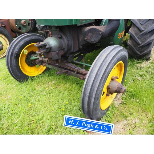 93 - SFV 302 Hot bulb tractor. Fitted with rear wheel weights. Part restored