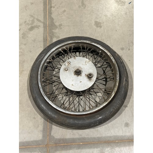 148 - British motorcycle wheel rims and Tiger cub wheel and tyre