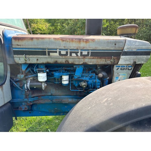 854 - Ford 7810 Silver Jubilee Series II tractor. 1989. Front fenders, Goodyear tyres.  5379 hours. Reg. G... 