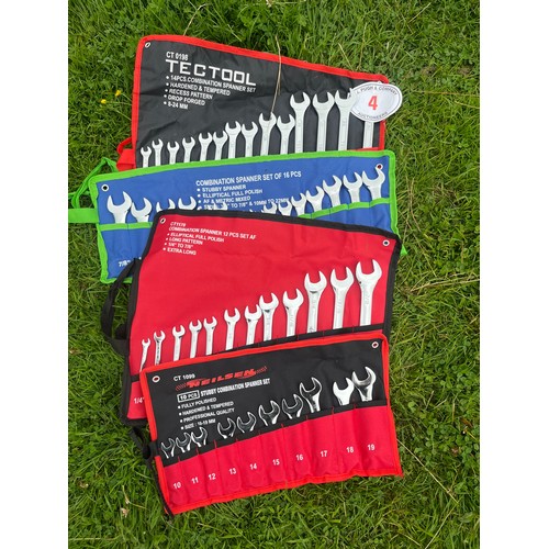 4 - Spanner sets 16pc, 14pc, 12pc and 10pc