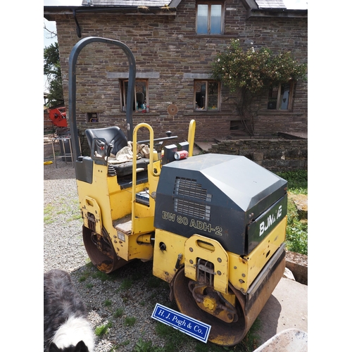 183 - Bomag BW 80ADH-2 vibrating roll. Runs and drives. Showing 334 hours. Year 2003