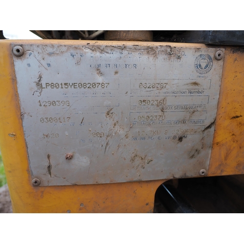 182 - JCB 8015 mini digger. In working order. Showing 3055 hours. C/w 5 buckets and quick hitch. 1 owner f... 