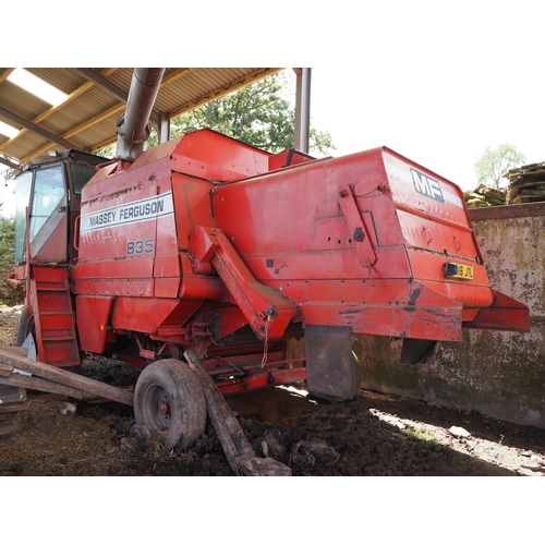 186 - Massey Ferguson 835 combine and 15ft power float header, barn stored. reg C816 JTL