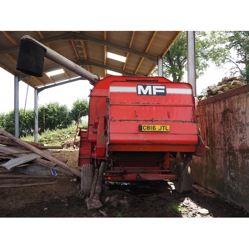 186 - Massey Ferguson 835 combine and 15ft power float header, barn stored. reg C816 JTL