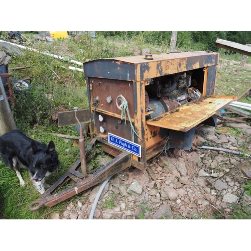 151 - Towable welder generator. Fitted with Fordson Dexta engine . No wheels