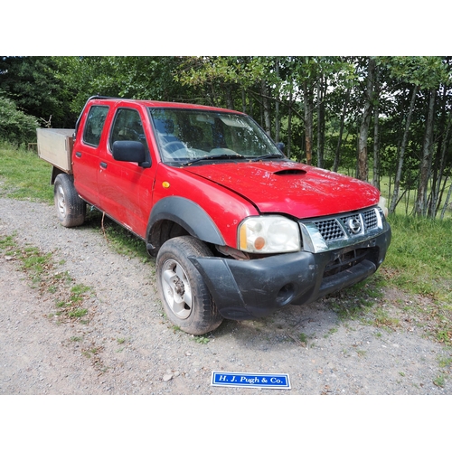 194 - Nissan drop side tipper pickup. engine seized, spares or repair, reg SJ54 WTX