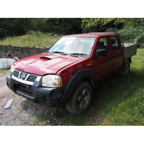 194 - Nissan drop side tipper pickup. engine seized, spares or repair, reg SJ54 WTX