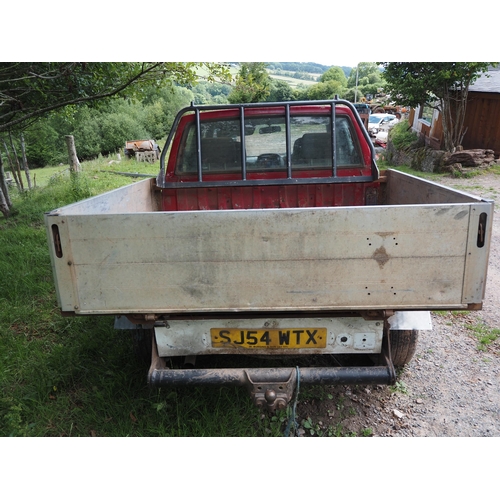 194 - Nissan drop side tipper pickup. engine seized, spares or repair, reg SJ54 WTX