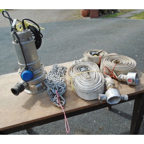 96 - Stainless steel water sludge pump with attachment hoses