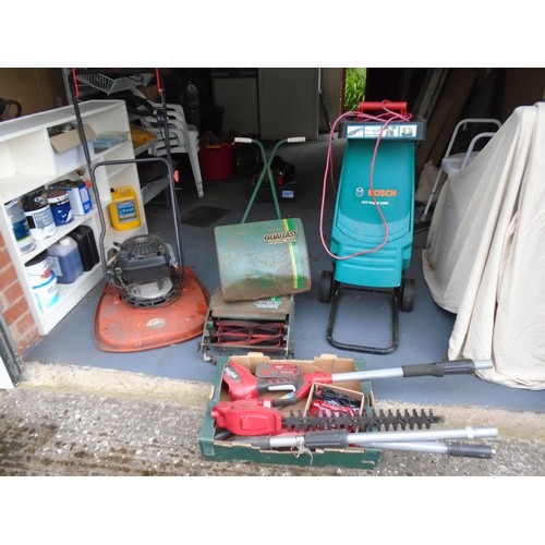 72 - Mountfield hedge trimmer MM48I, Qualcast mower, Hover mower and garden shredder