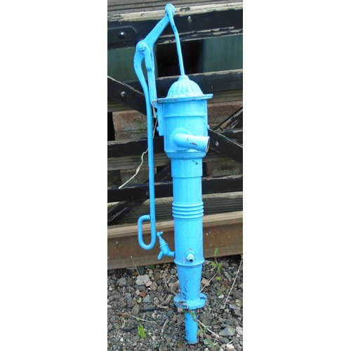 84 - Blue cast iron garden pump