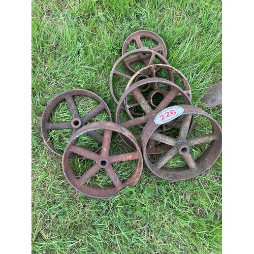 226 - Set of cast iron wheels