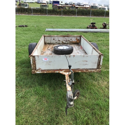 180 - Small car trailer, new tyres, lighting bar