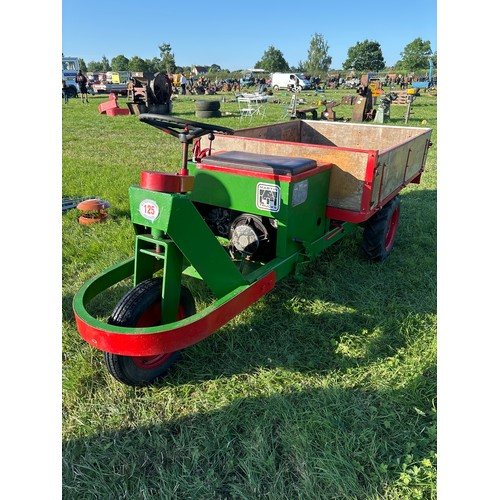 125 - Martin 3 wheeled tipper. Restored about 4 years ago. Starts east, good brakes and steering