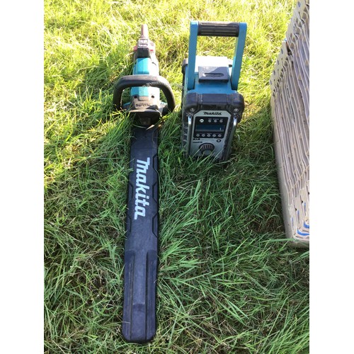 209 - Makita 10v radio and hedge trimmer