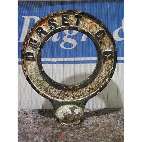 124 - Double sided cast iron sign - Dorset CC