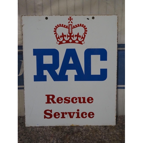 139 - Double sided enamel sign - RAC Rescue Service 25