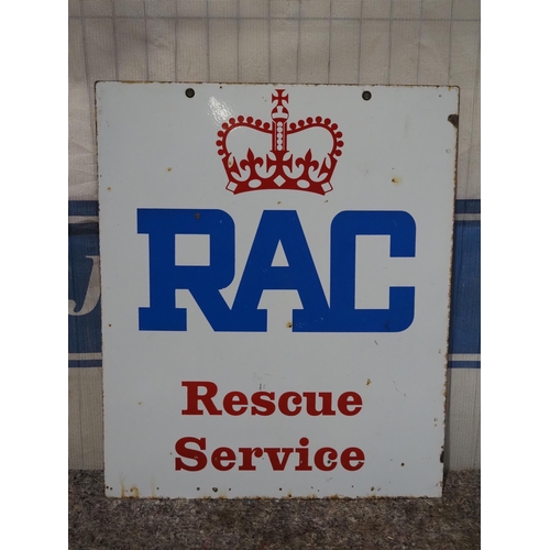 139 - Double sided enamel sign - RAC Rescue Service 25