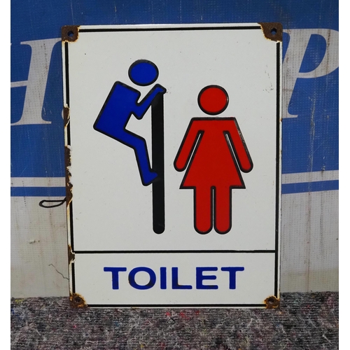 16 - Modern enamel sign - Toilet 12