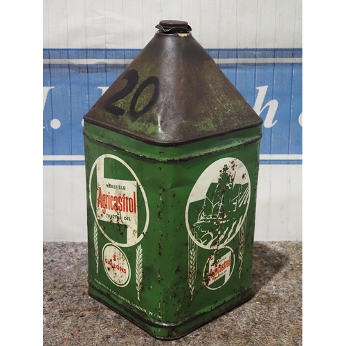 169 - Agricastrol 5 gallon oil can