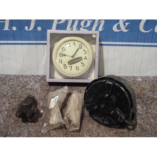 196 - Jaguar clock, petrol pump servo and anti roll bars links