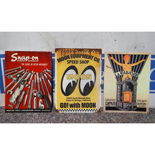 20 - Modern Tin signs- Snap on and 2 others