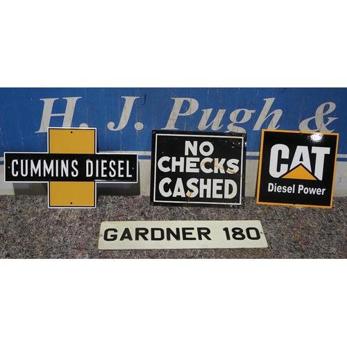 24 - Tin signs - Gardener, Cummins and CAT