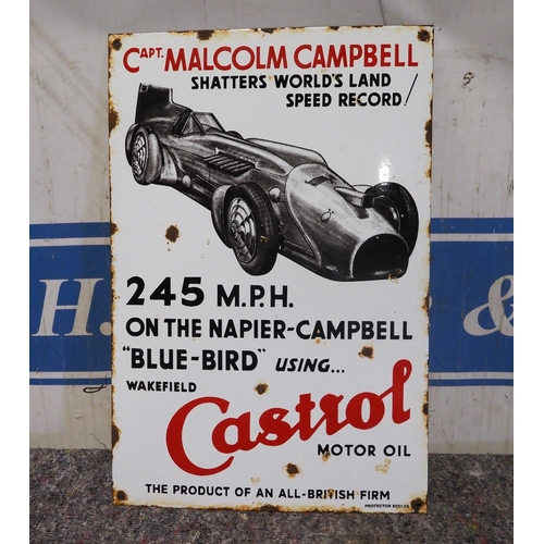 32 - Enamel sign - Castrol Malcolm Campbell 26