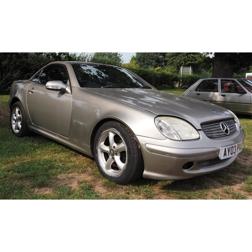 322 - Mercedes SLK, 2003. 1998cc. 
Runs and drives. Petrol. Has been recommissioned. Showing72,000 miles. ... 