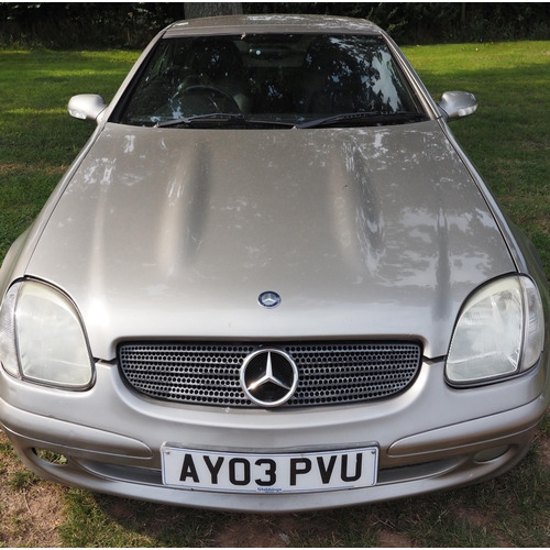 322 - Mercedes SLK, 2003. 1998cc. 
Runs and drives. Petrol. Has been recommissioned. Showing72,000 miles. ... 