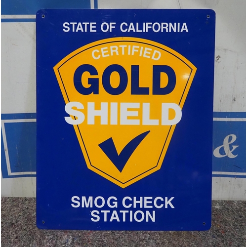 34 - Double sided tin sign - Gold Shield 30