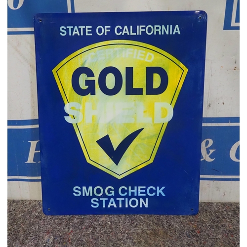 34 - Double sided tin sign - Gold Shield 30