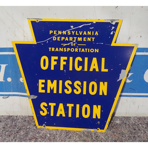 37 - Double sided tin sign - Official Emission Station 21