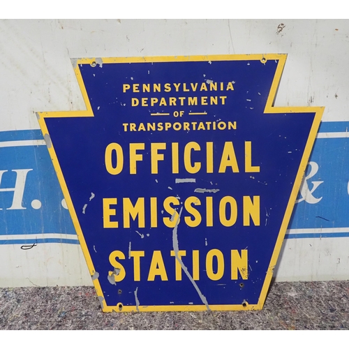 37 - Double sided tin sign - Official Emission Station 21